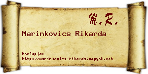 Marinkovics Rikarda névjegykártya