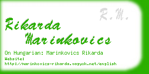 rikarda marinkovics business card